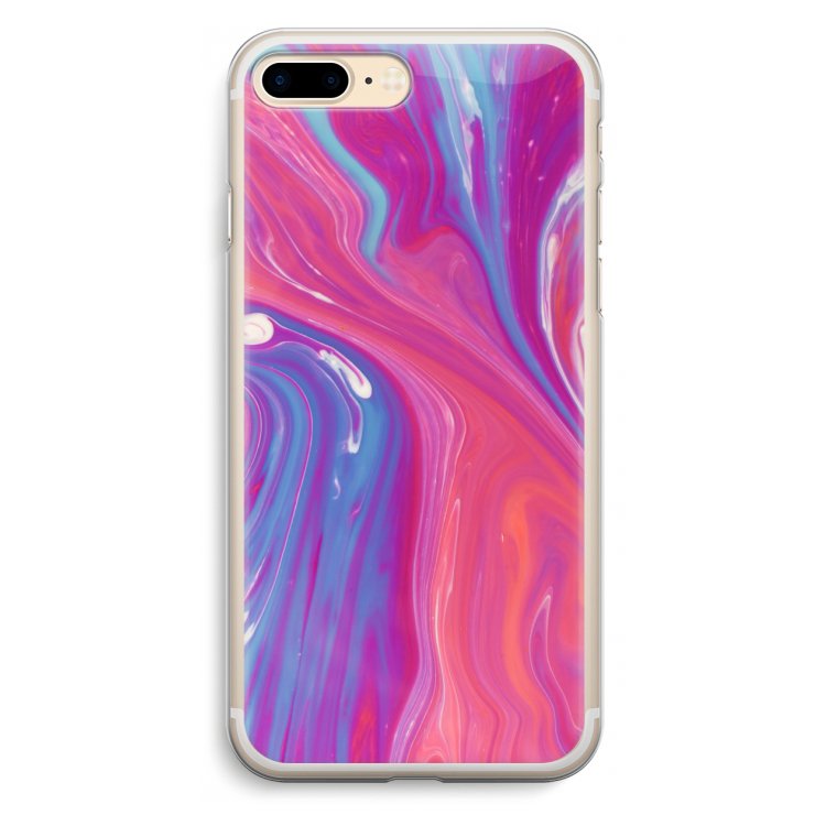 Paarse stroom: iPhone 7 Plus Transparant Hoesje
