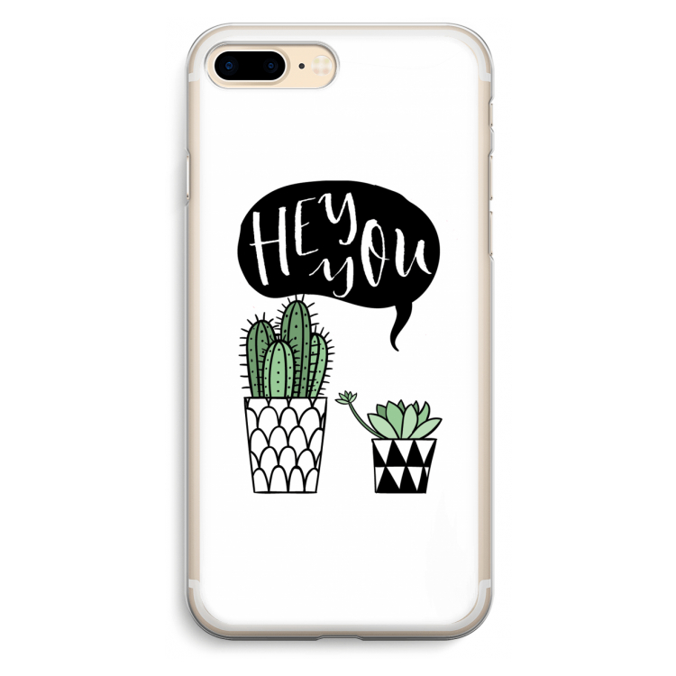 Hey you cactus: iPhone 7 Plus Transparant Hoesje