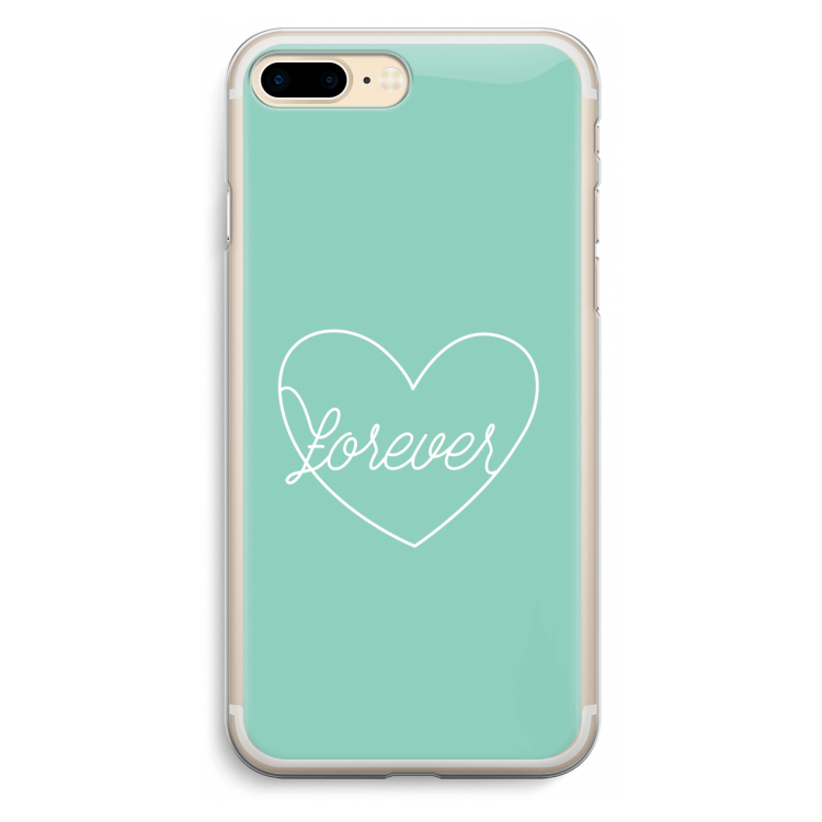 Forever heart pastel: iPhone 7 Plus Transparant Hoesje