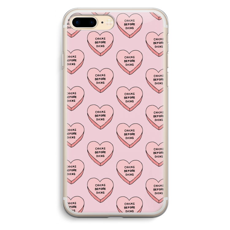 Chicks before dicks: iPhone 7 Plus Transparant Hoesje