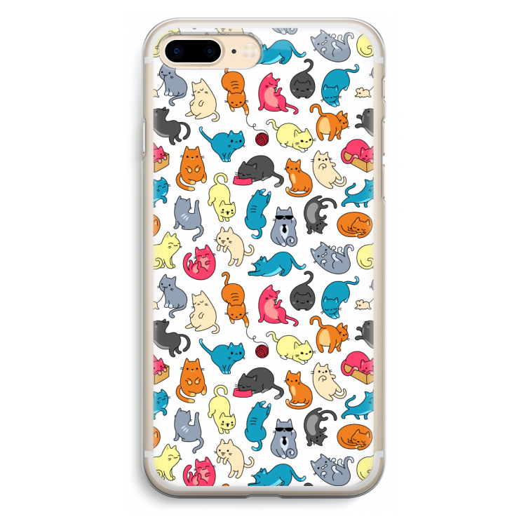Kleurrijke katten: iPhone 7 Plus Transparant Hoesje