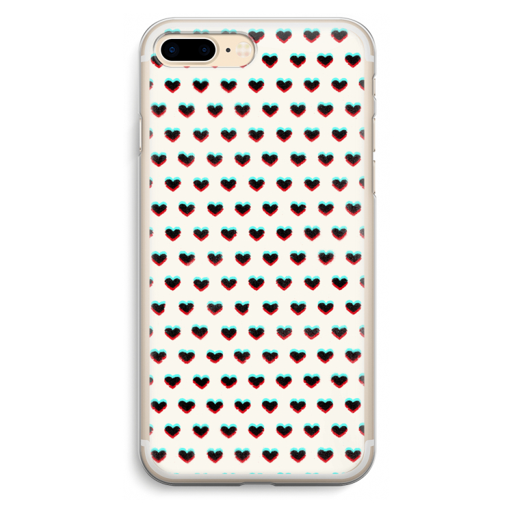 Hartjes: iPhone 7 Plus Transparant Hoesje