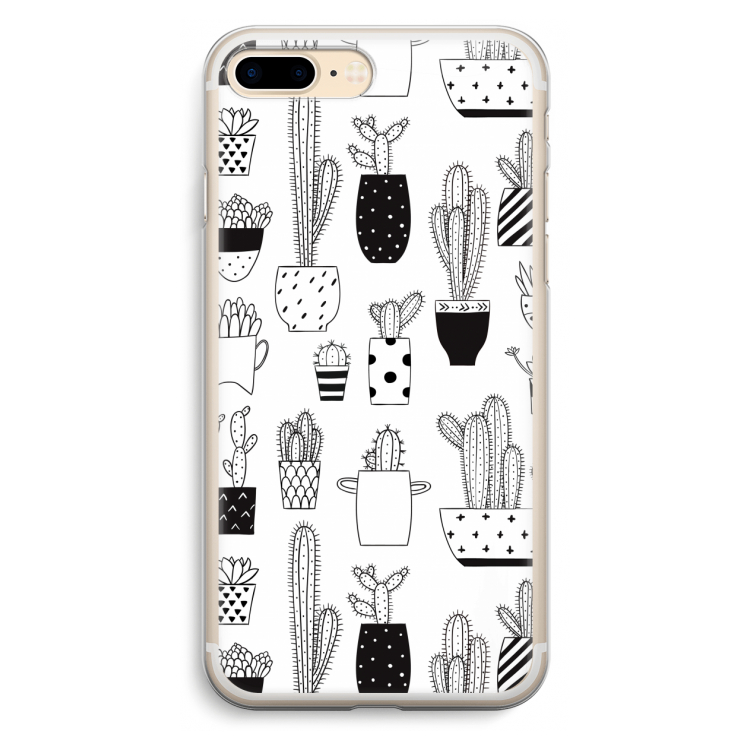 Cactusmotief: iPhone 7 Plus Transparant Hoesje