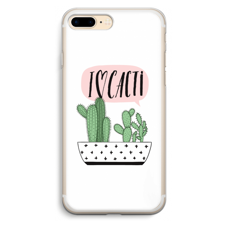 I love cacti: iPhone 7 Plus Transparant Hoesje