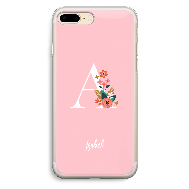 Pink Bouquet: iPhone 7 Plus Transparant Hoesje