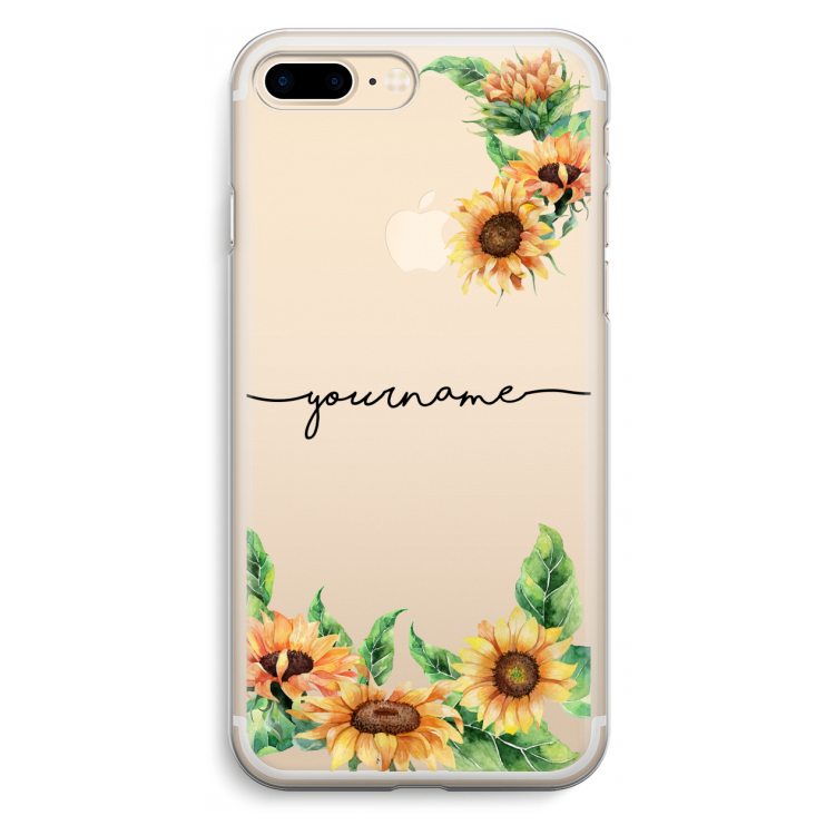 Zonnebloemen: iPhone 7 Plus Transparant Hoesje