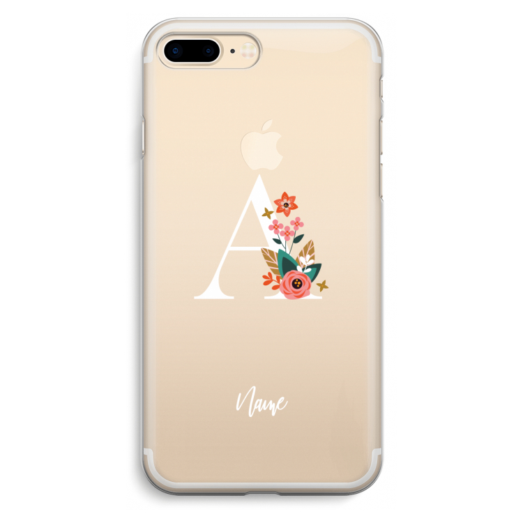 Pink Bouquet: iPhone 7 Plus Transparant Hoesje