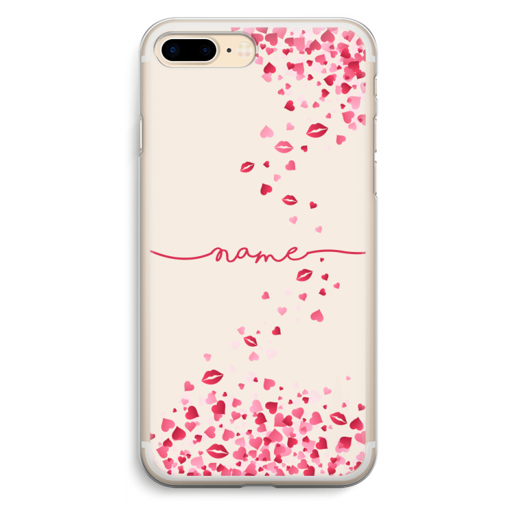 Hartjes en kusjes: iPhone 7 Plus Transparant Hoesje