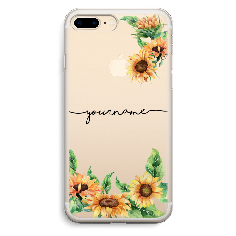 Zonnebloemen: iPhone 7 Plus Transparant Hoesje