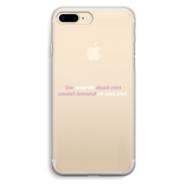 uw waarde daalt niet: iPhone 7 Plus Transparant Hoesje