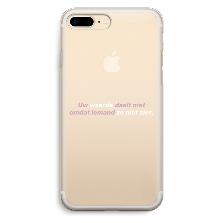uw waarde daalt niet: iPhone 7 Plus Transparant Hoesje