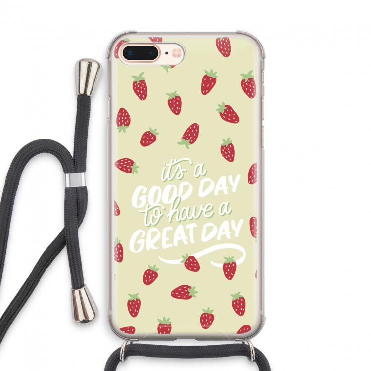Don't forget to have a great day: iPhone 7 PLUS Transparant Hoesje met koord