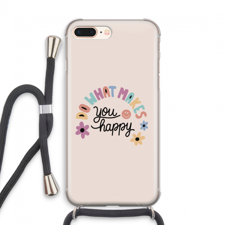Happy days: iPhone 7 PLUS Transparant Hoesje met koord