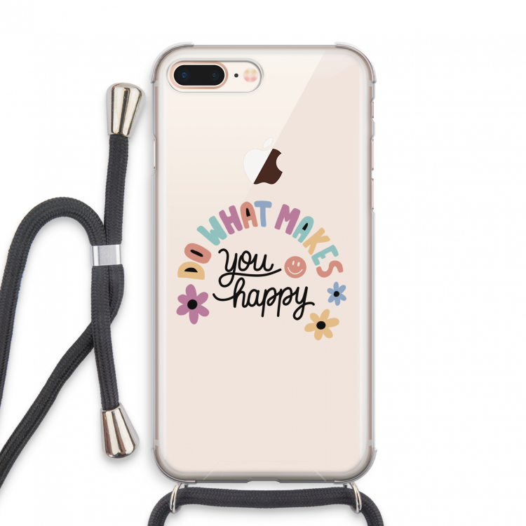 Happy days: iPhone 7 PLUS Transparant Hoesje met koord