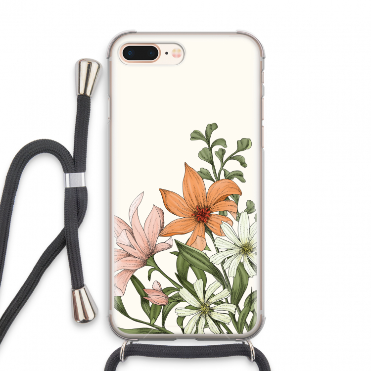 Floral bouquet: iPhone 7 PLUS Transparant Hoesje met koord