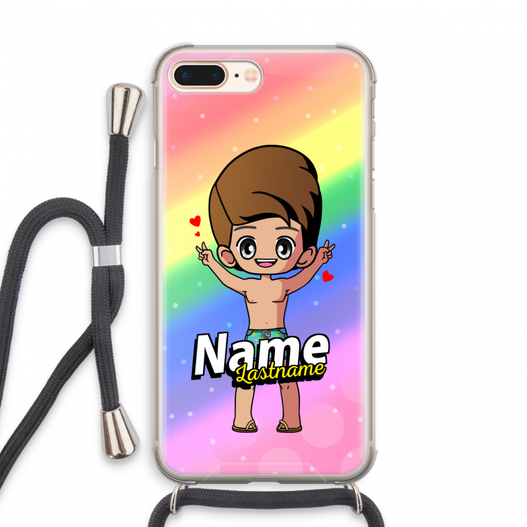 Chibi Maker man: iPhone 7 PLUS Transparant Hoesje met koord