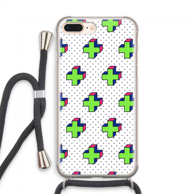 8-bit N°10: iPhone 7 PLUS Transparant Hoesje met koord