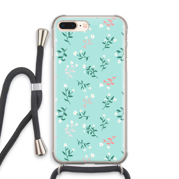 Small white flowers: iPhone 7 PLUS Transparant Hoesje met koord