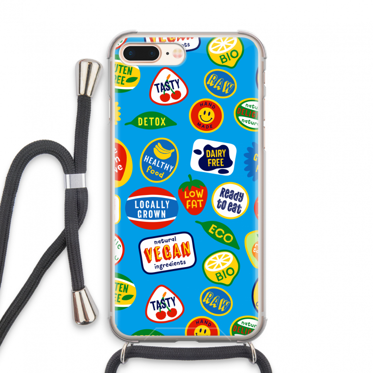 Fruitsticker: iPhone 7 PLUS Transparant Hoesje met koord