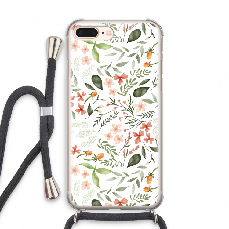 Sweet little flowers: iPhone 7 PLUS Transparant Hoesje met koord