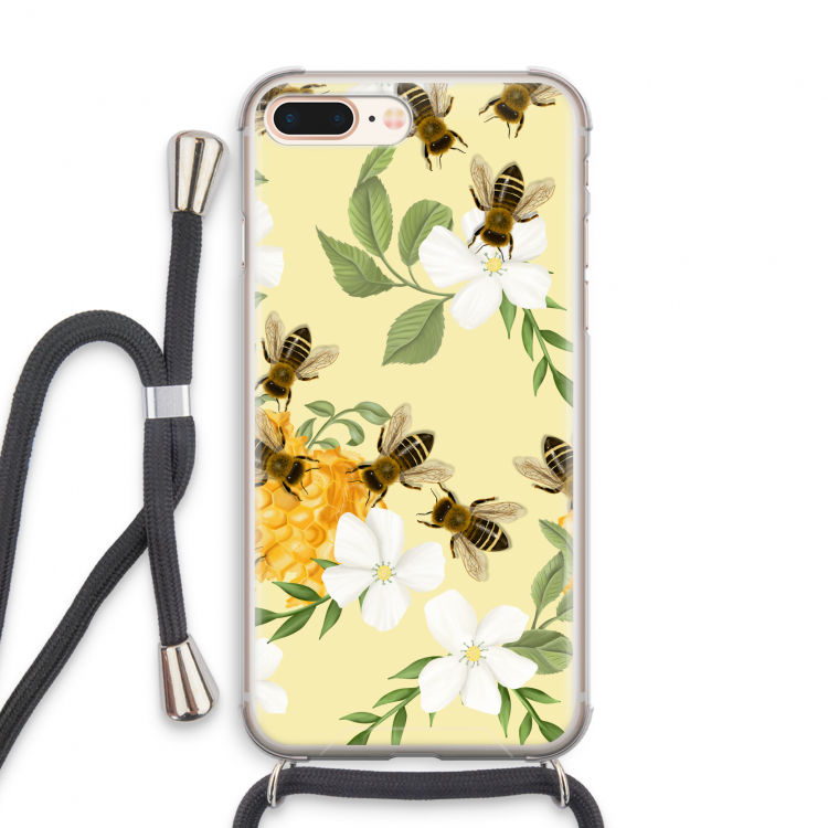 No flowers without bees: iPhone 7 PLUS Transparant Hoesje met koord
