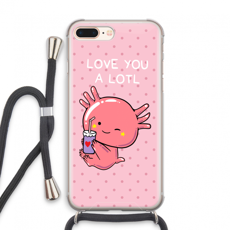 Love You A Lotl: iPhone 7 PLUS Transparant Hoesje met koord