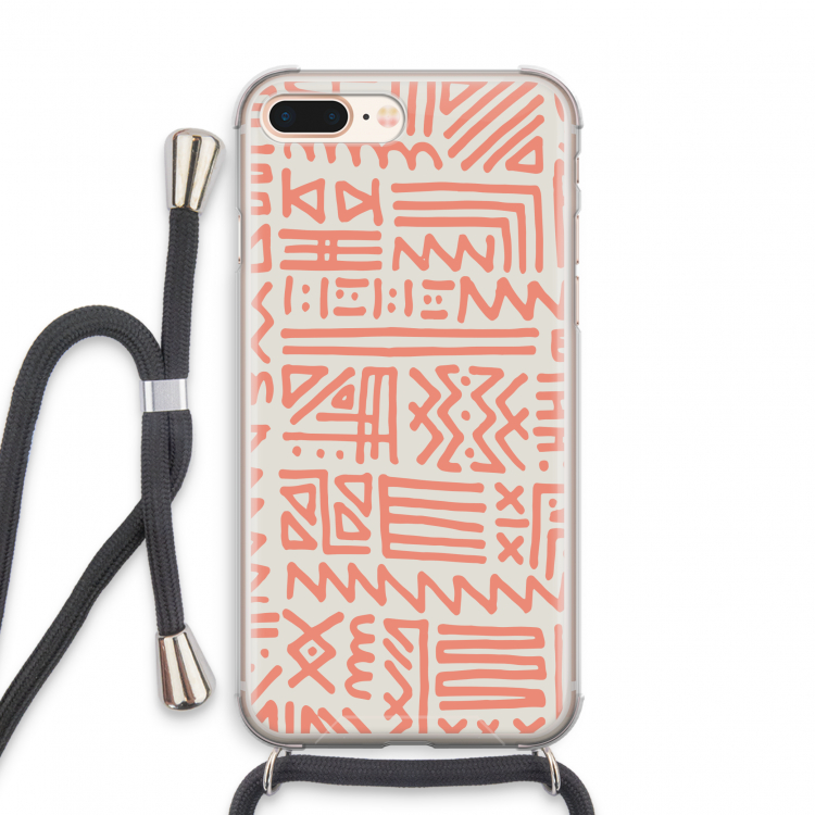 Marrakech Pink: iPhone 7 PLUS Transparant Hoesje met koord