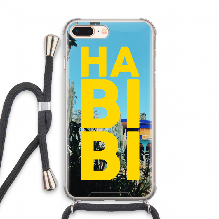 Habibi Majorelle : iPhone 7 PLUS Transparant Hoesje met koord
