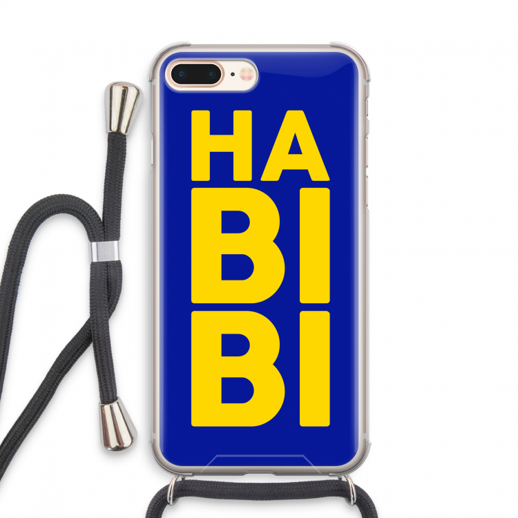 Habibi Blue: iPhone 7 PLUS Transparant Hoesje met koord