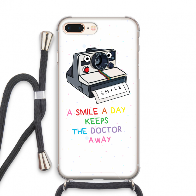 Smile: iPhone 7 PLUS Transparant Hoesje met koord