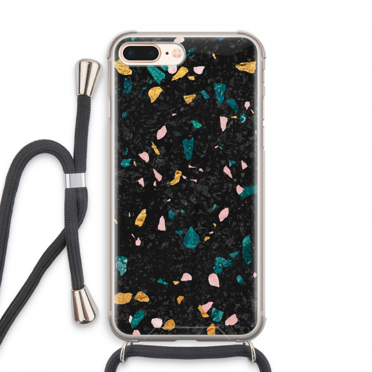 Terrazzo N°10: iPhone 7 PLUS Transparant Hoesje met koord