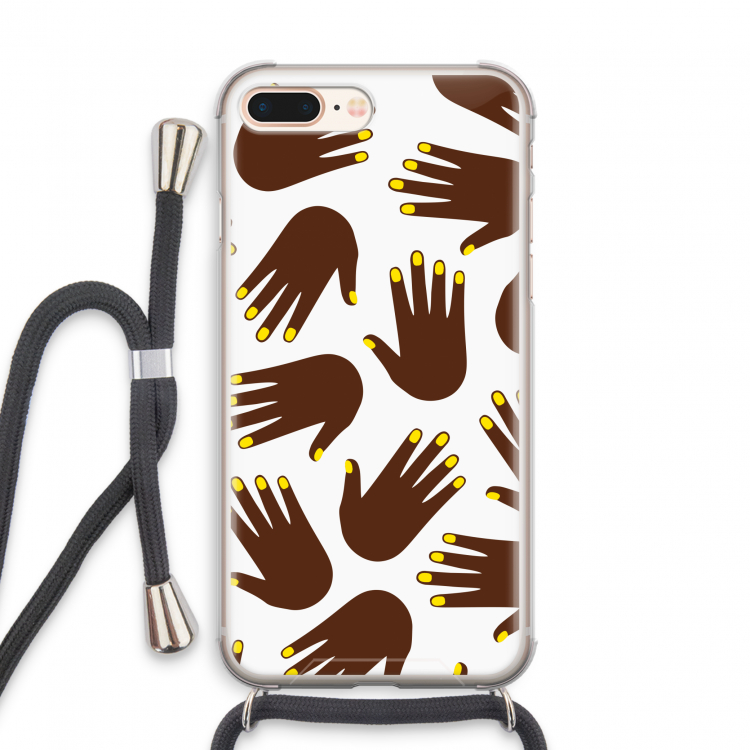 Hands dark: iPhone 7 PLUS Transparant Hoesje met koord