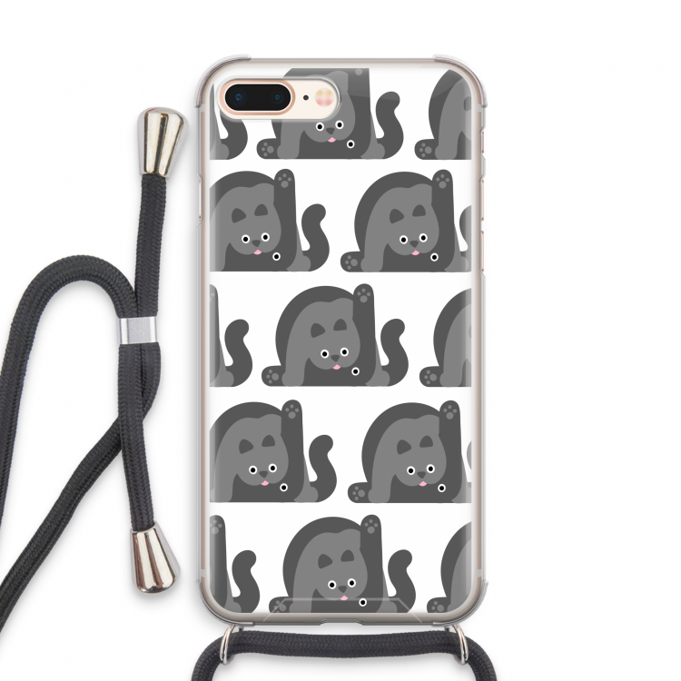 Cats: iPhone 7 PLUS Transparant Hoesje met koord