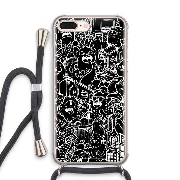 Vexx Black City : iPhone 7 PLUS Transparant Hoesje met koord