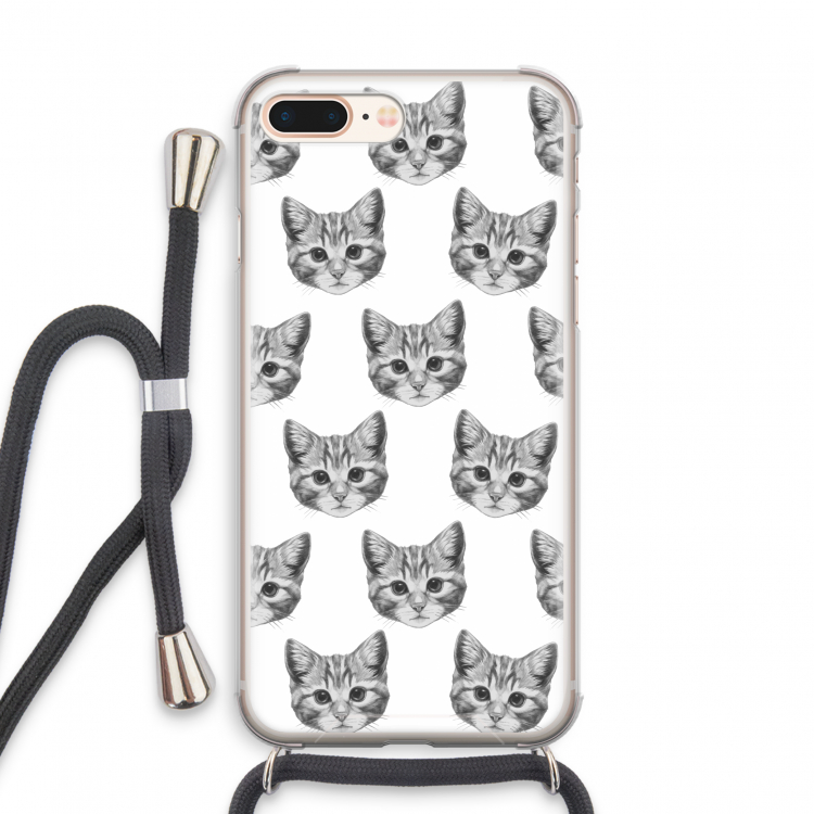 Kitten: iPhone 7 PLUS Transparant Hoesje met koord