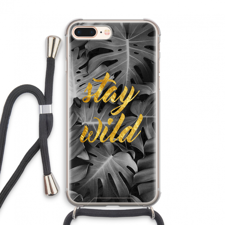 Stay wild: iPhone 7 PLUS Transparant Hoesje met koord