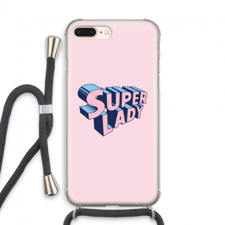 Superlady: iPhone 7 PLUS Transparant Hoesje met koord