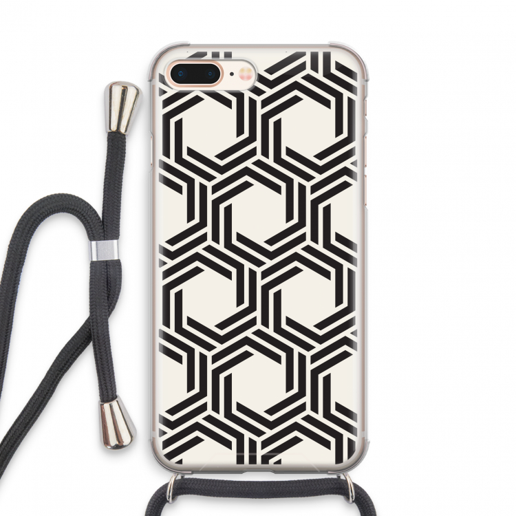 Geometrisch patroon: iPhone 7 PLUS Transparant Hoesje met koord
