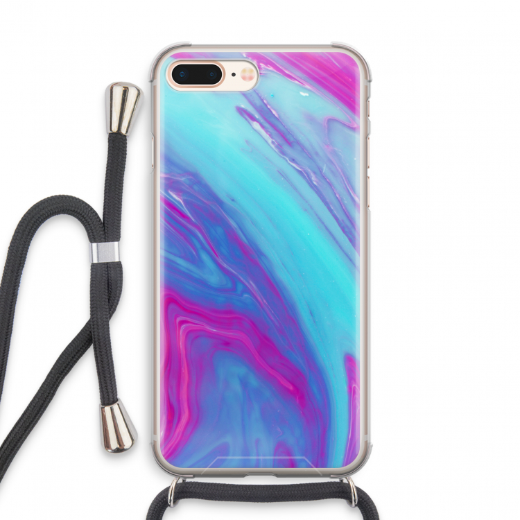 Zweverige regenboog: iPhone 7 PLUS Transparant Hoesje met koord