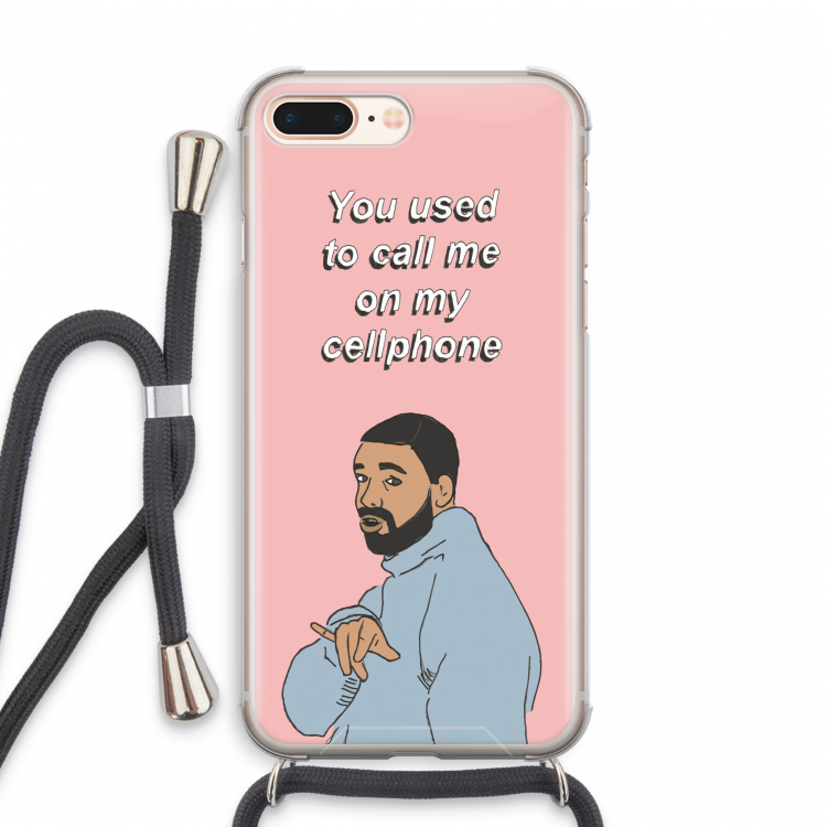 Hotline bling: iPhone 7 PLUS Transparant Hoesje met koord
