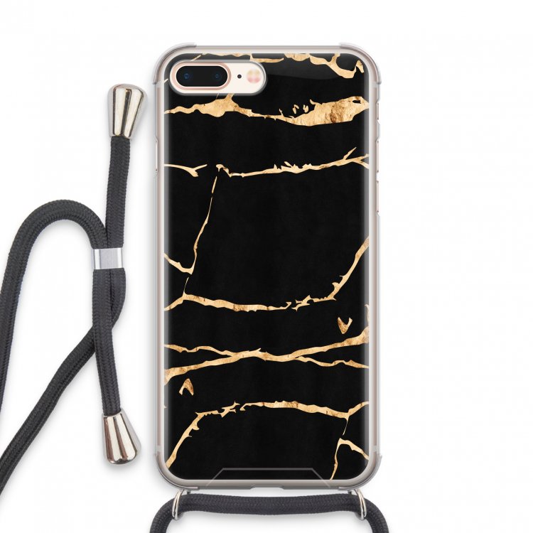 Gouden marmer: iPhone 7 PLUS Transparant Hoesje met koord