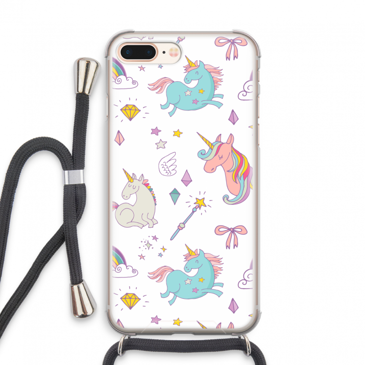 Fantasiewereld: iPhone 7 PLUS Transparant Hoesje met koord