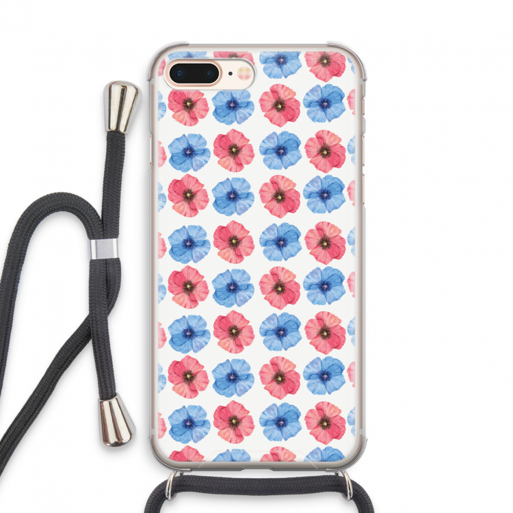 Klaproosjes: iPhone 7 PLUS Transparant Hoesje met koord
