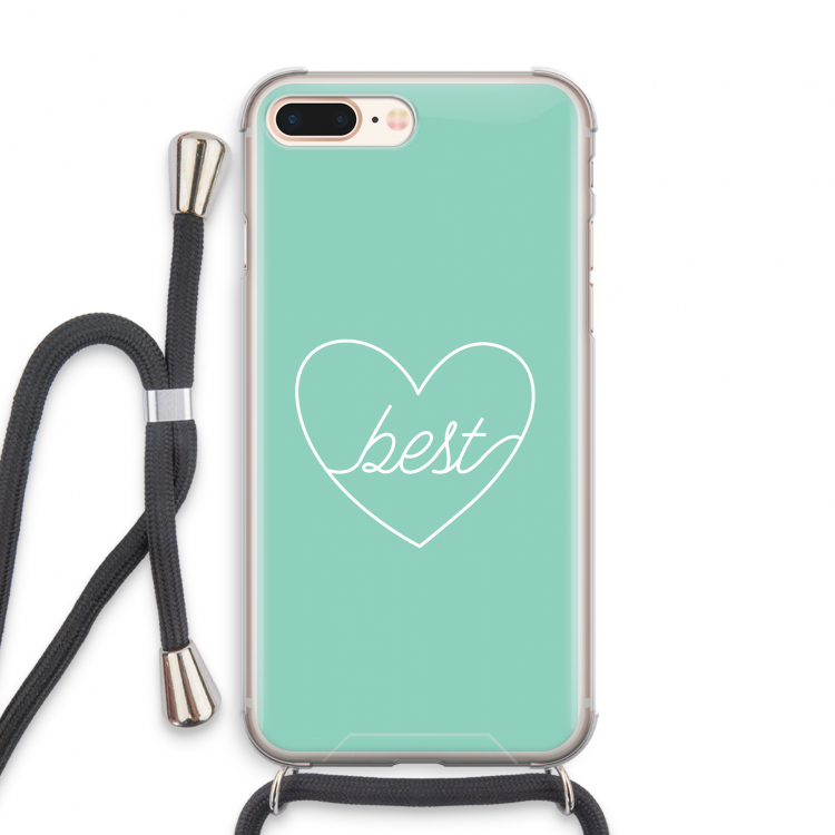 Best heart pastel: iPhone 7 PLUS Transparant Hoesje met koord