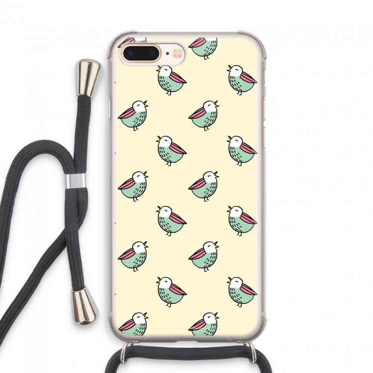 Vogeltjes: iPhone 7 PLUS Transparant Hoesje met koord