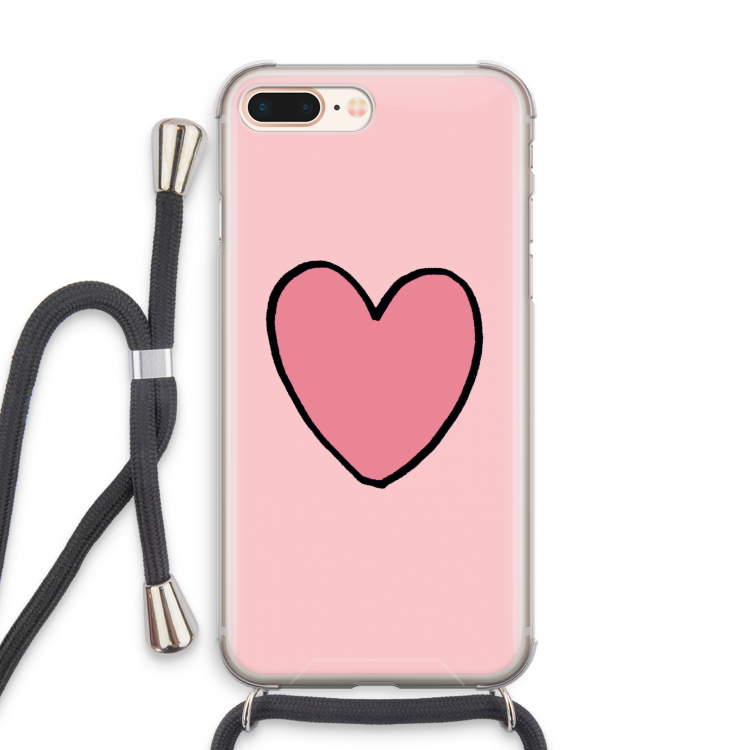 Hartje: iPhone 7 PLUS Transparant Hoesje met koord