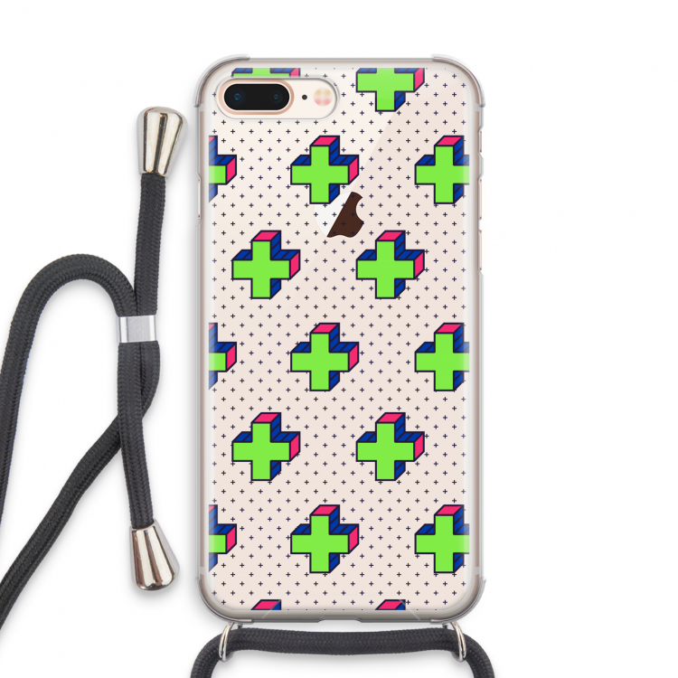 8-bit N°10: iPhone 7 PLUS Transparant Hoesje met koord