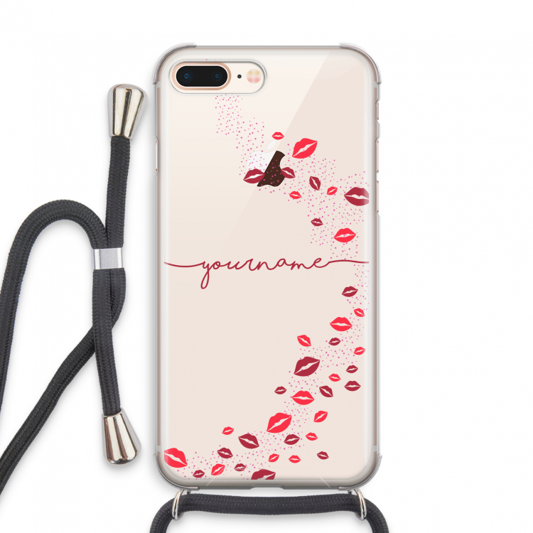 Kusjes: iPhone 7 PLUS Transparant Hoesje met koord