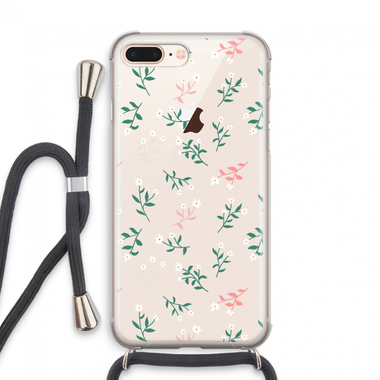 Small white flowers: iPhone 7 PLUS Transparant Hoesje met koord