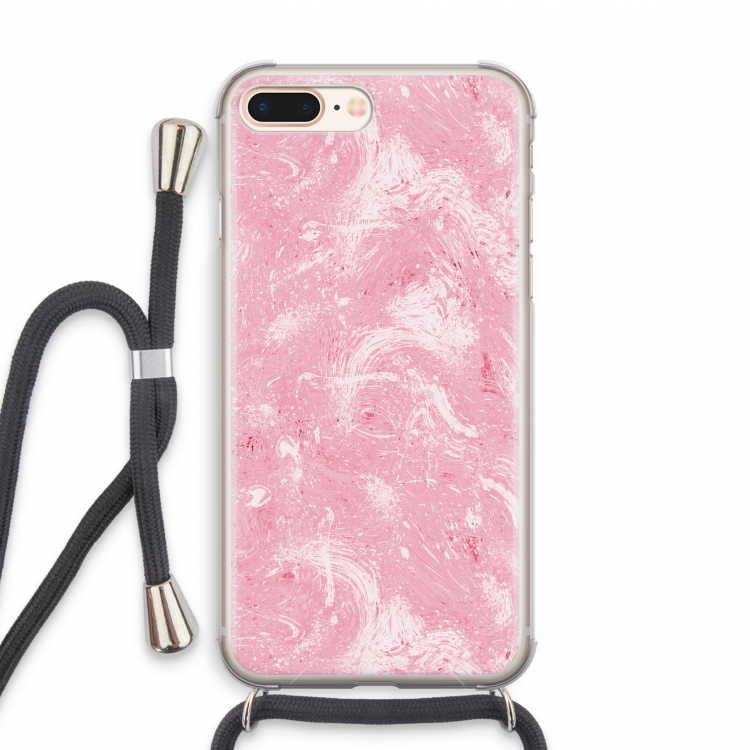 Abstract Painting Pink: iPhone 7 PLUS Transparant Hoesje met koord